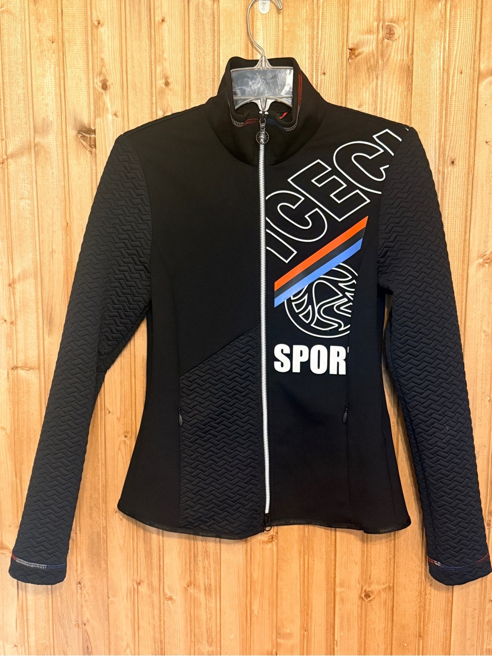 Sportalm Kitzbühel Women’s Quilted Loge Ski Jacket Full Zip Black Size 6 US 36EU